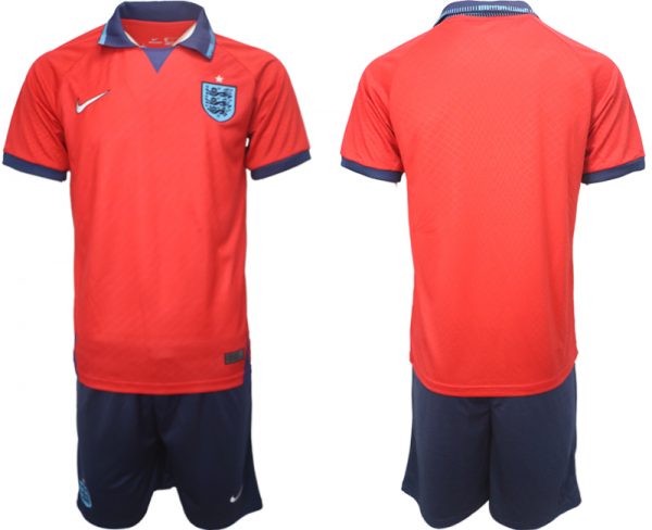 Men England Blank Orange Away Soccer Jersey Suit