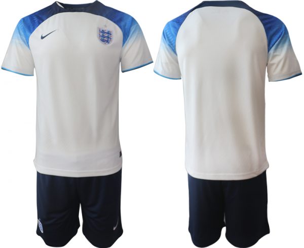Men England Blank White Home Soccer Jersey Suit