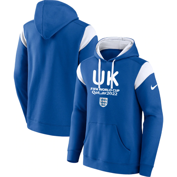 Men England Blue 2022 FIFA World Cup Soccer Hoodie