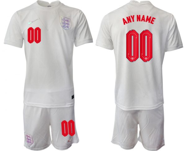 England Custom White Home Soccer Jersey Suit