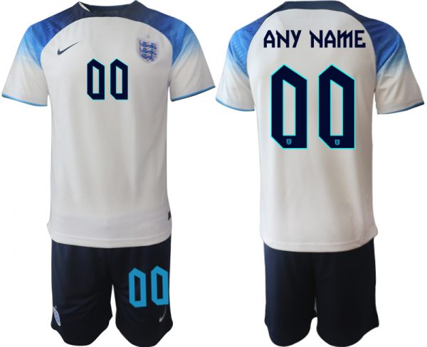 England Custom White Home Soccer Jersey Suit