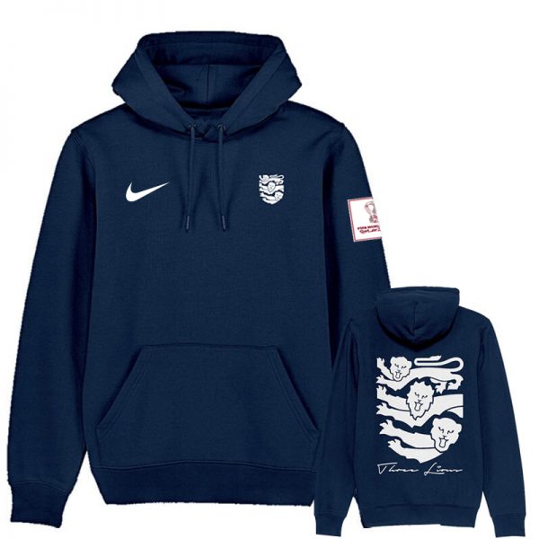 Men England FIFA World Cup Soccer Hoodie Navy