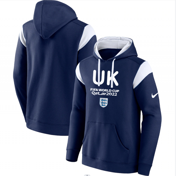 Men England Navy 2022 FIFA World Cup Soccer Hoodie