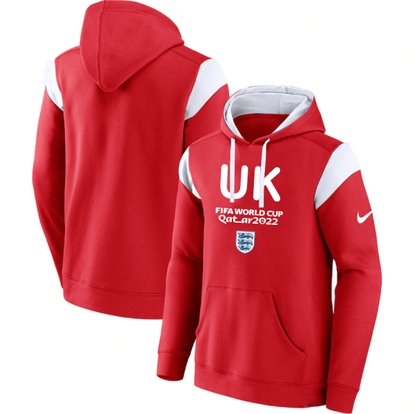 Men England Red 2022 FIFA World Cup Soccer Hoodie