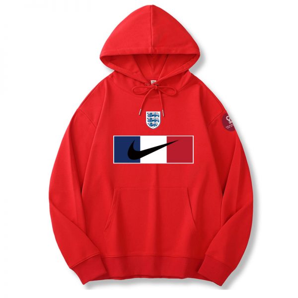 Men England World Cup Soccer Hoodie Red 001