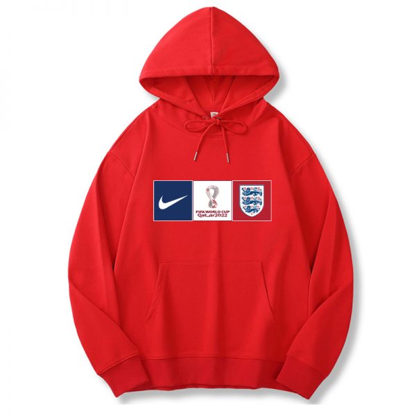 Men England World Cup Soccer Hoodie Red