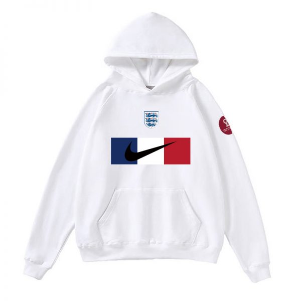 Men England World Cup Soccer Hoodie White 001