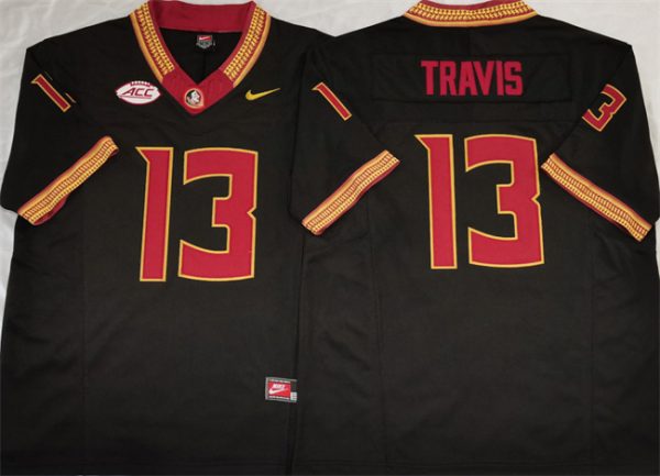 Men Florida State Seminoles #13 Jordan Travis Black 2023 F.U.S.E Stitched Jersey