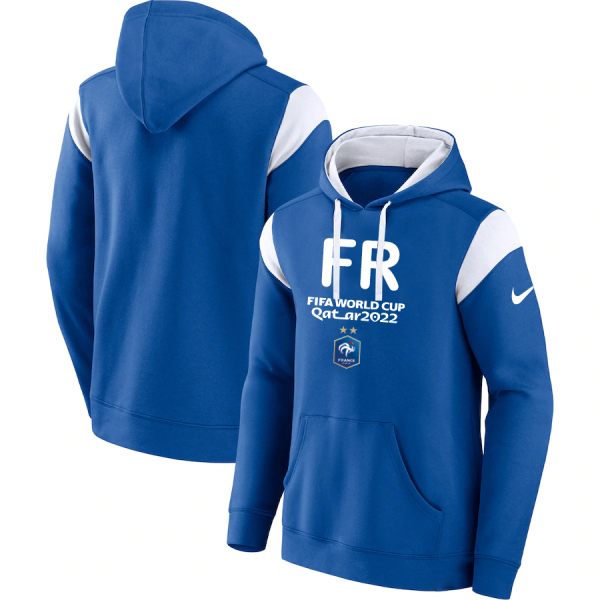 Men France Blue 2022 FIFA World Cup Soccer Hoodie