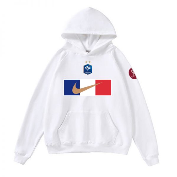 Men France World Cup Soccer Hoodie White