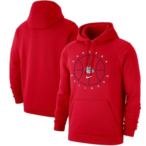 Men Georgia Bulldogs Red Basketball Icon Club Fleece Pullover Hoodie