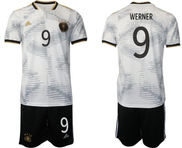 Men Germany #9 Werner White 2022 FIFA World Cup Home Soccer Jersey Suit