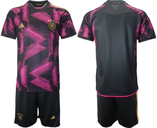 Germany Custom Pink/Black 2022 FIFA World Cup Away Soccer Jersey Suit