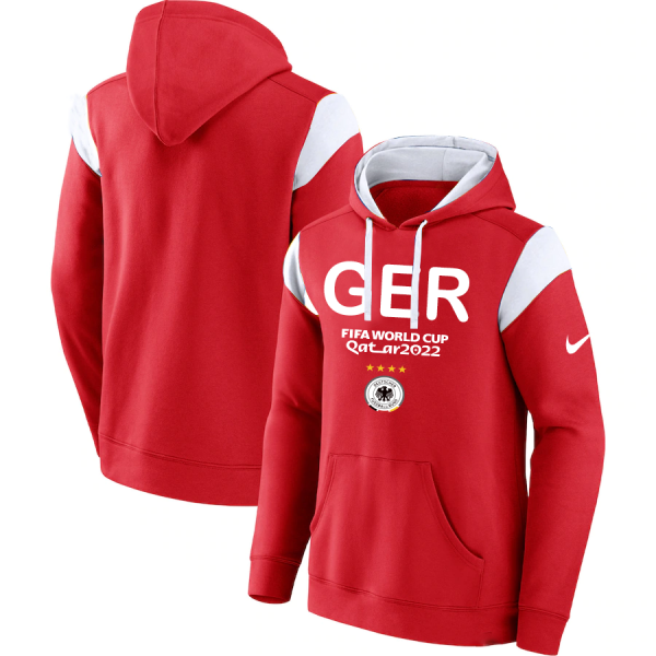 Men Germany Red 2022 FIFA World Cup Soccer Hoodie