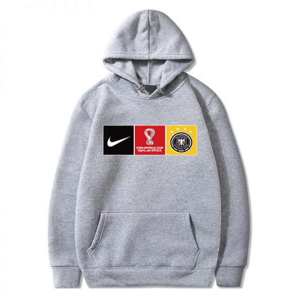 Men Germany World Cup Soccer Hoodie Grey
