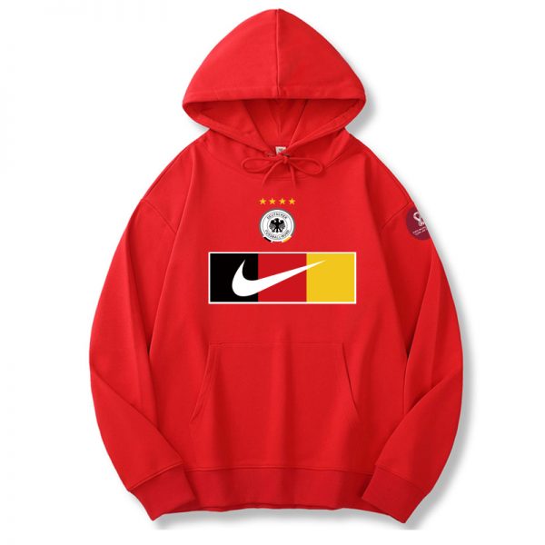 Men Germany World Cup Soccer Hoodie Red 001