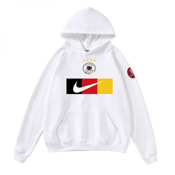Men Germany World Cup Soccer Hoodie White 001