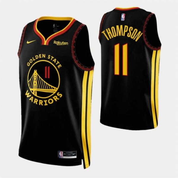 Men Golden State Warriors #11 Klay Thompson Black 2023/24 City Edition Stitched Basketball Jersey