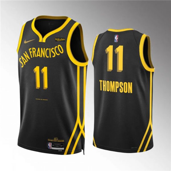 Men Golden State Warriors #11 Klay Thompson Black 2023/24 City Edition Stitched Basketball Jersey