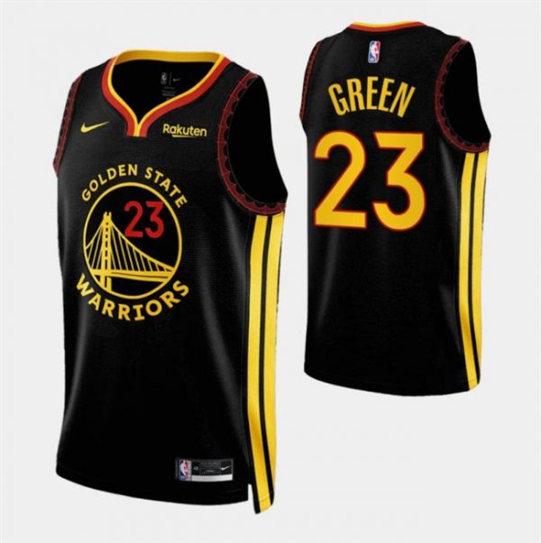 Men Golden State Warriors #23 Draymond Green Black 2023/24 City Edition Stitched Basketball Jersey