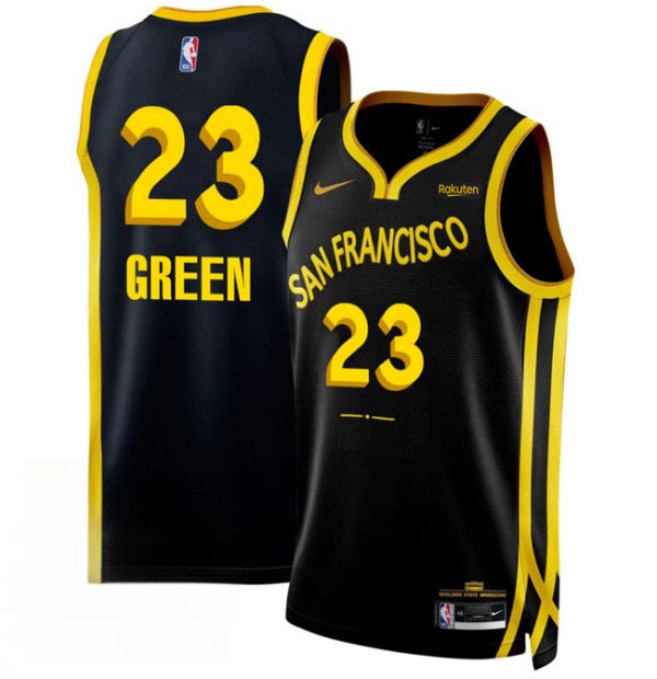 Men Golden State Warriors #23 Draymond Green Black 2023/24 City Edition Stitched Basketball Jersey