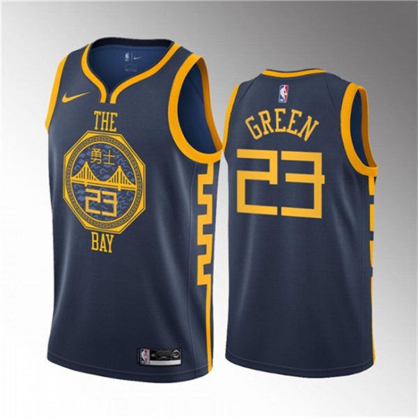 Men Golden State Warriors #23 Draymond Green Navy 2018/19 Swingman Stitched Basketball Jersey