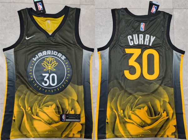 Men Golden State Warriors #30 Stephen Curry 2022/2023 Black City edition Stitched Basketball Jersey