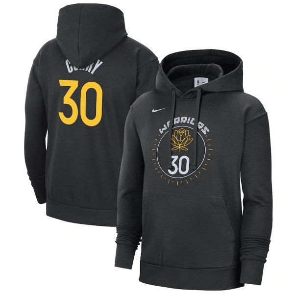 Men Golden State Warriors #30 Stephen Curry Black 2022/23 City Edition Name & Number Essential Pullover Hoodie
