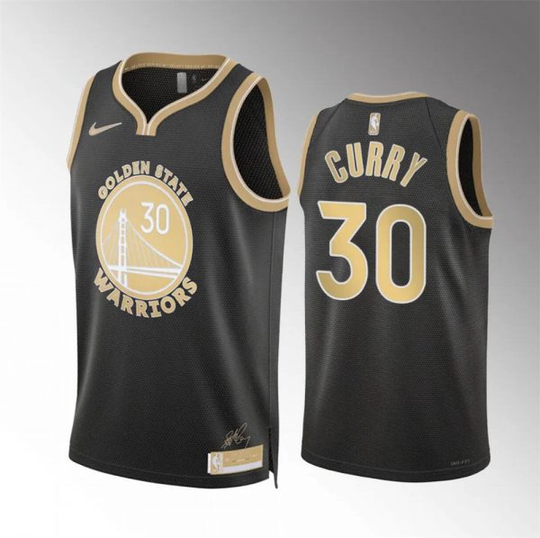 Men Golden State Warriors #30 Stephen Curry Black 2024 Select Series Stitched Basketball Jersey
