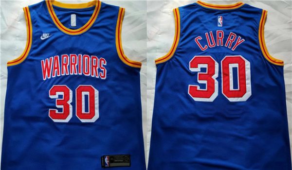 Men Golden State Warriors #30 Stephen Curry Blue Stitched Basketball Jersey