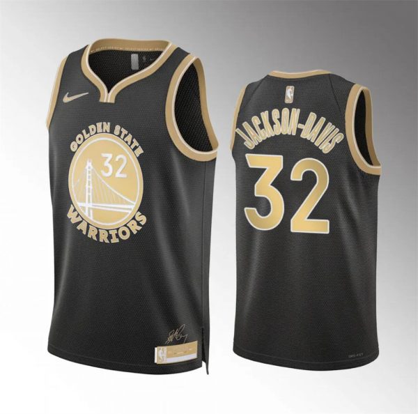Men Golden State Warriors #32 Trayce Jackson-Davis Black 2024 Select Series Stitched Basketball Jersey