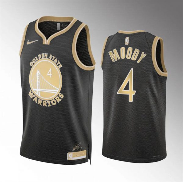Men Golden State Warriors #4 Moses Moody Black 2024 Select Series Stitched Basketball Jersey
