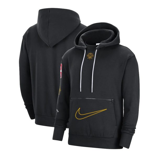 Men Golden State Warriors Black 2022/23 City Edition Courtside Heavyweight Fleece Pullover Hoodie