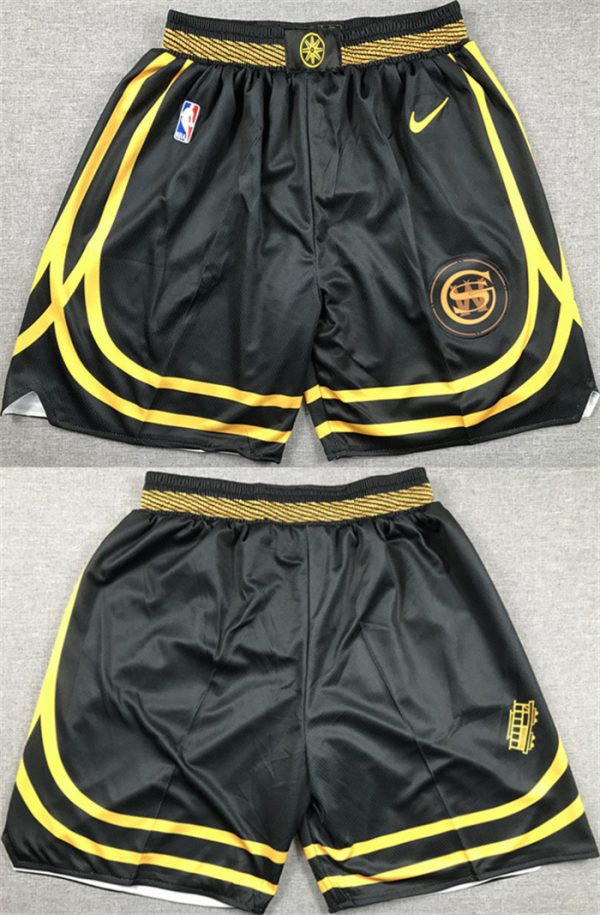 Men Golden State Warriors Black City Edition Shorts(Run Small)