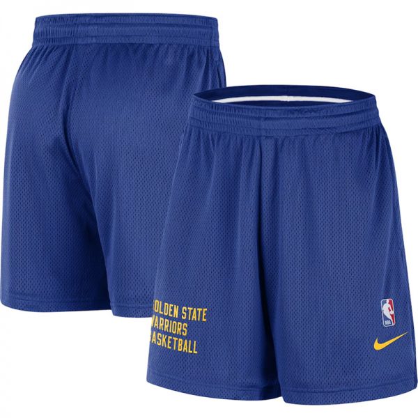 Men Golden State Warriors Blue Warm Up Performance Practice Shorts(Run Small)