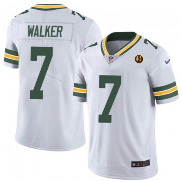 Men Green Bay Packers #7 Quay Walker White Vapor Limited Throwback Stitched Football Jersey