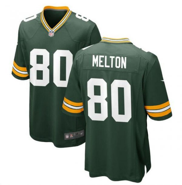 Men Green Bay Packers #80 Bo Melton Green Stitched Game Jersey