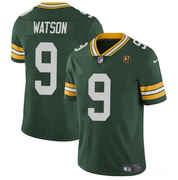 Men Green Bay Packers #9 Christian Watson Green Vapor Limited Throwback Stitched Football Jersey