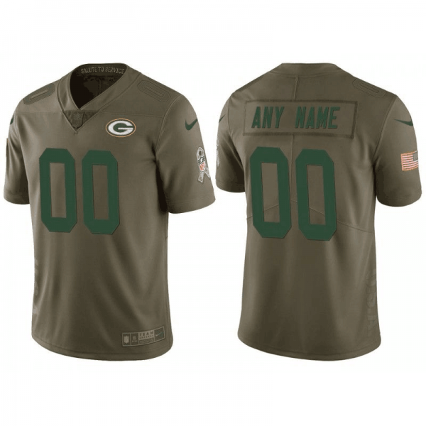 Green Bay Packers ACTIVE PLAYER Custom 2017 Olive Salute To Service Limited Stitched Jersey