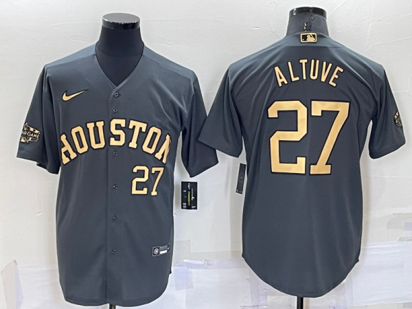 Men Houston Astros #27 Jose Altuve 2022 All-Star CharcoalCool Base Stitched Baseball Jersey