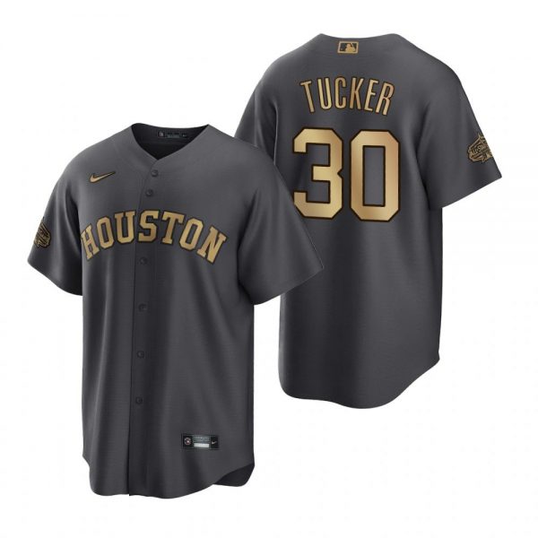 Men Houston Astros #30 Kyle Tucker 2022 All-Star Charcoal Cool Base Stitched Baseball Jersey