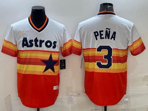 Houston Astros ACTIVE PLAYER Custom White Orange Cool Base Stitched Baseball Jersey