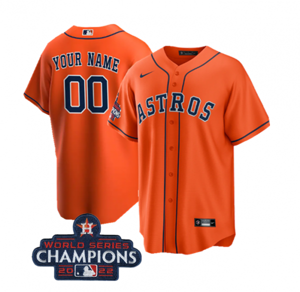 Houston Astros Active Player Custom Orange 2022 World Series Champions Cool Base Stitched Baseball Jersey