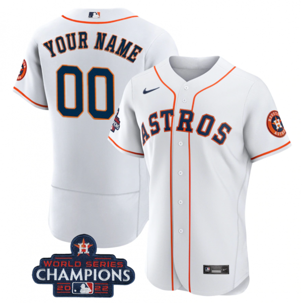 Houston Astros Active Player Custom White 2022 World Series Champions Flex Base Stitched Baseball Jersey