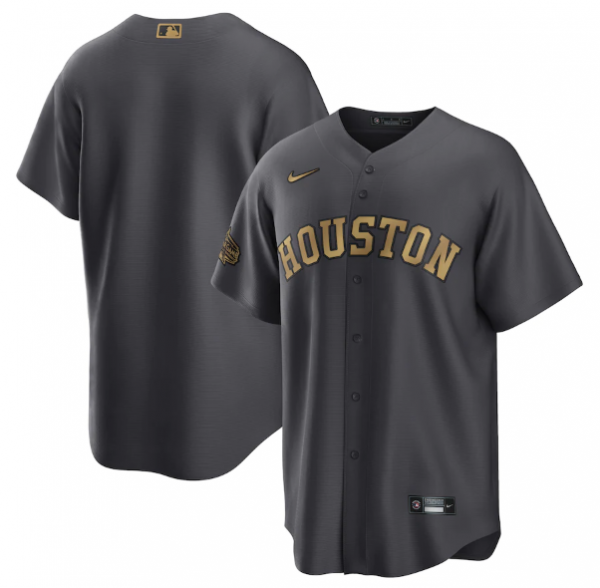 Men Houston Astros Blank 2022 All-Star CharcoalCool Base Stitched Baseball Jersey