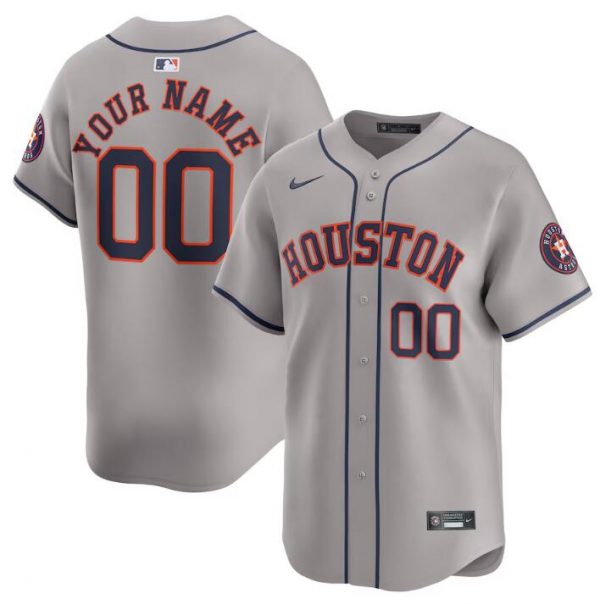 Houston Astros Customized Grey 2024 Away Limited Stitched Baseball Jersey