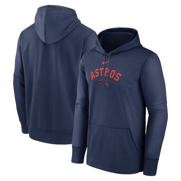 Men Houston Astros Navy Collection Practice Performance Pullover Hoodie