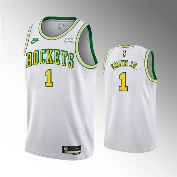 Men Houston Rockets #1 Jabari Smith jr. White Swingman Classic Edition Stitched Basketball Jersey