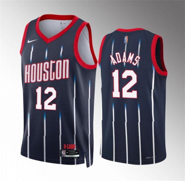 Men Houston Rockets #12 Steven Adams Navy Classic Edition Stitched Jersey