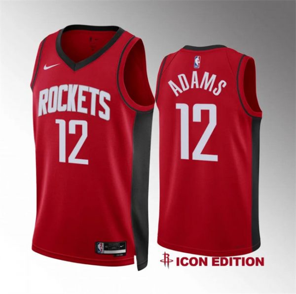 Men Houston Rockets #12 Steven Adams Red Icon Edition Stitched Jersey